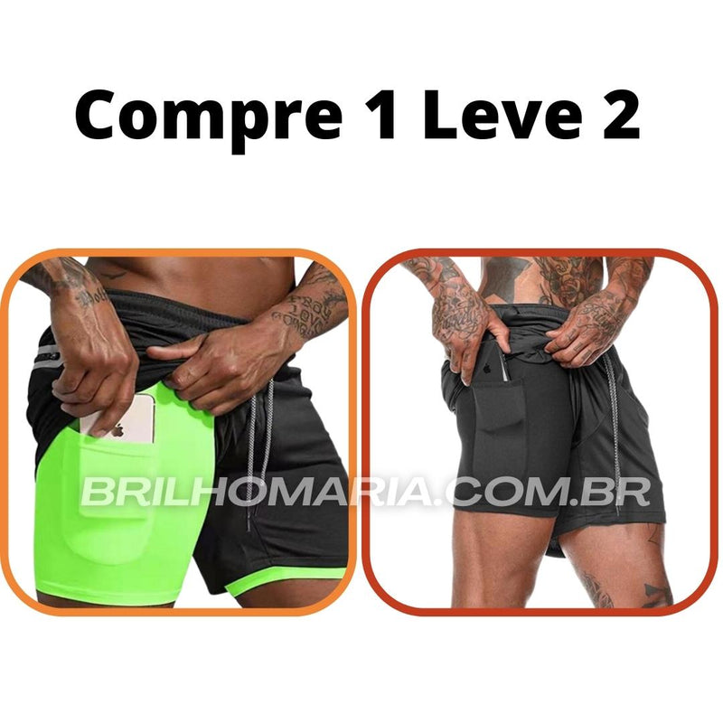 Short Profit® dupla camada COMPRE 1 LEVE 2