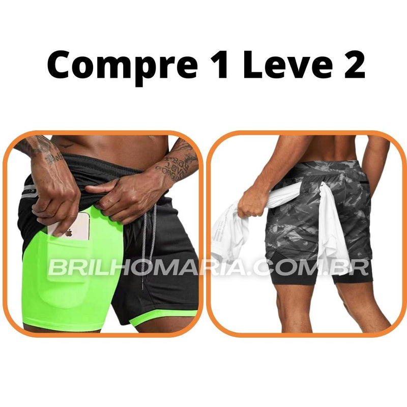 Short Profit® dupla camada COMPRE 1 LEVE 2