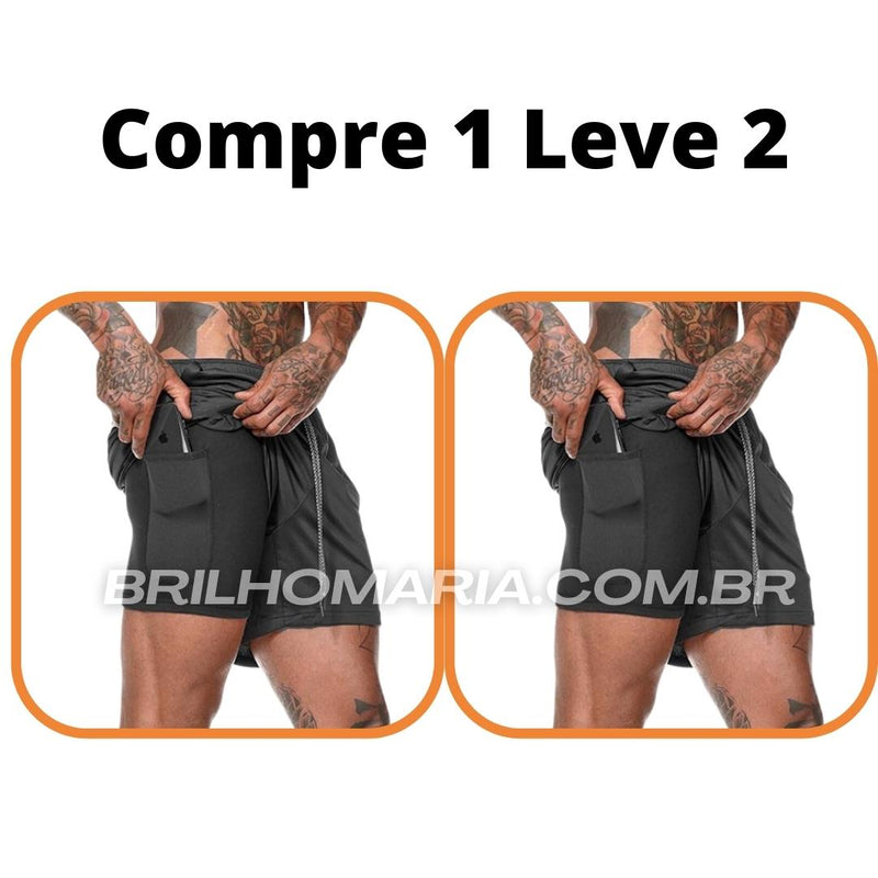 Short Profit® dupla camada COMPRE 1 LEVE 2